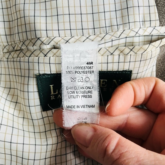 VTG LAUREN RALPH LAUREN SIZE 46R LIGHT BROWN FAUX SUEDE MEN'S SPORT COAT - Picture 7 of 12